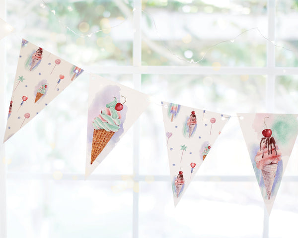 Ice Cream Bunting Set - Printable Digital Download by Greengate Images
