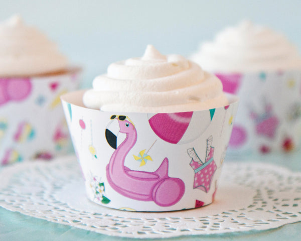 Swimming Pool Cupcake Wrapper - Printable Digital Download by Greengate Images