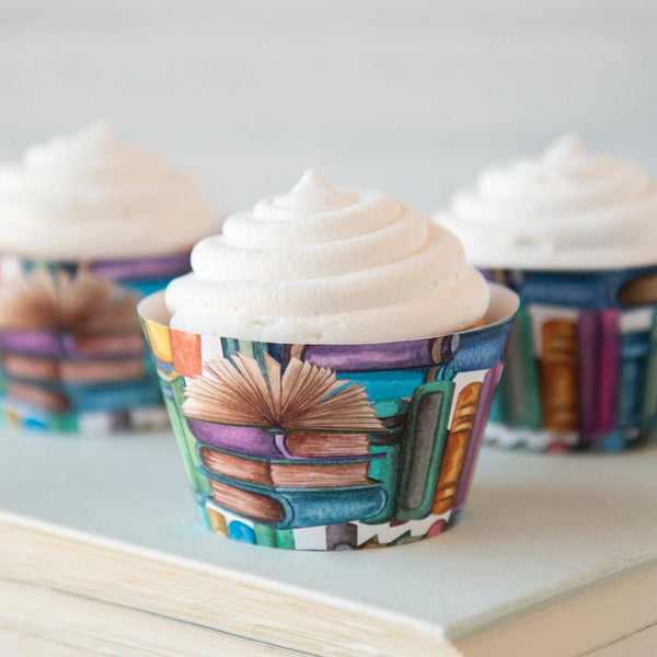 Books/Reading Cupcake Wrapper - Printable Digital Download by Greengate Images