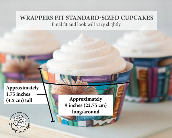 Books/Reading Cupcake Wrapper - Printable Digital Download by Greengate Images
