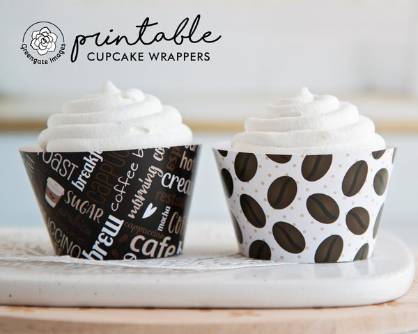 Coffee Terms Cupcake Wrapper 
