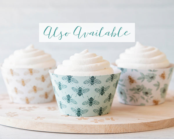 Hexagon Cupcake Wrapper - Black and White - Printable Digital Download by Greengate Images