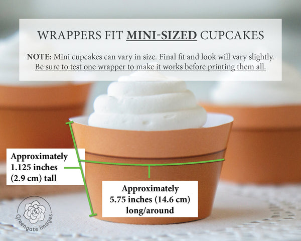 MINI Terracotta Pot Cupcake Wrapper - Printable Digital Download by Greengate Images