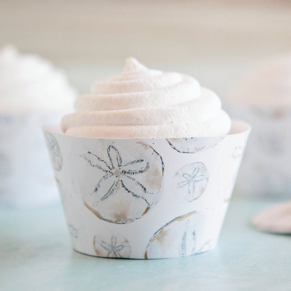 Sand Dollar Cupcake Wrapper - Printable Digital Download by Greengate Images
