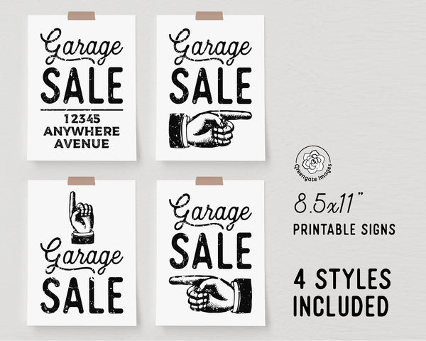 8.5x11" Garage Sale Signs - Printable Digital Download by Greengate Images