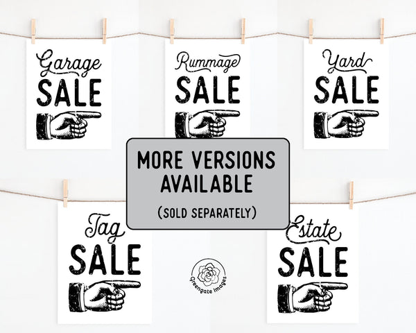 8.5x11" Yard Sale Signs - Printable Digital Download by Greengate Images