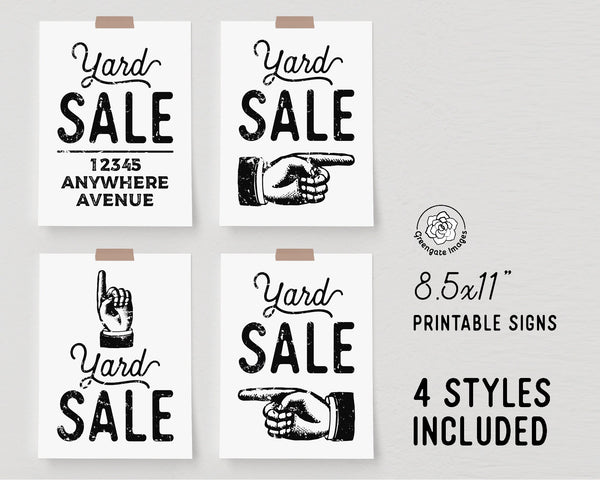 8.5x11" Yard Sale Signs - Printable Digital Download by Greengate Images