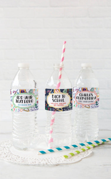 School Doodles Water Bottle Labels - Printable Digital Download by Greengate Images