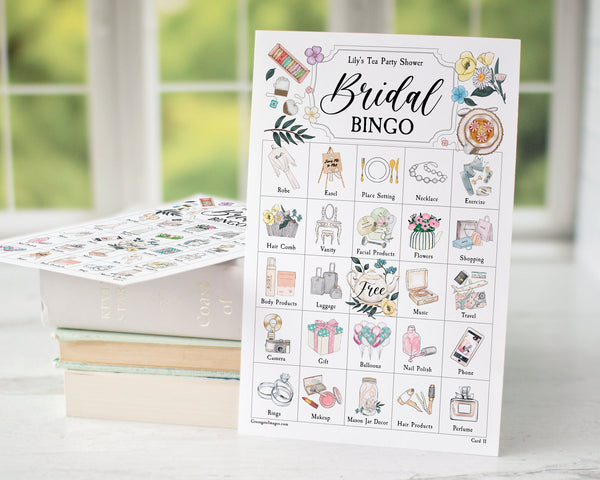 Tea Party Bridal Shower Bingo Cards - Greengate Images