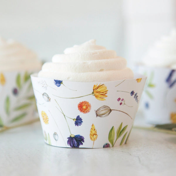 Wildflower Cupcake Wrapper - Printable Digital Download by Greengate Images