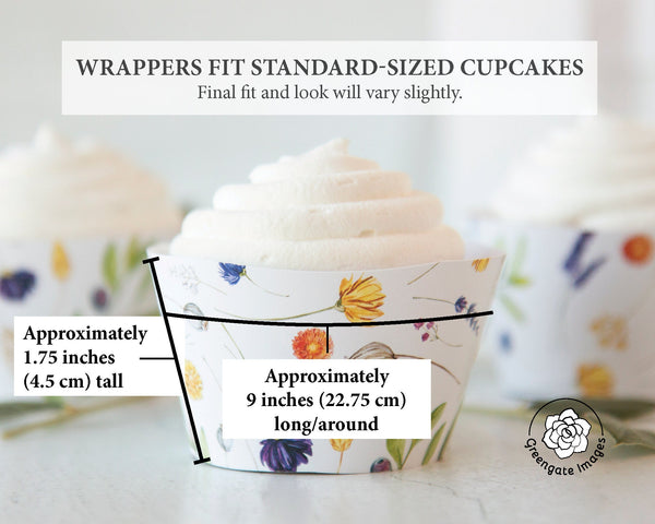 Wildflower Cupcake Wrapper - Printable Digital Download by Greengate Images