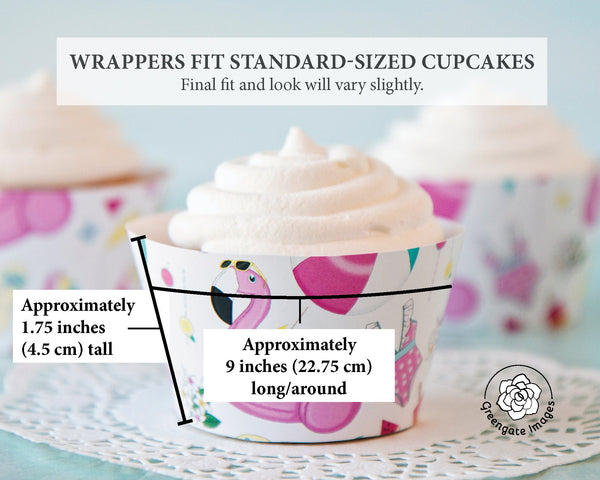 Swimming Pool Cupcake Wrapper - Printable Digital Download by Greengate Images