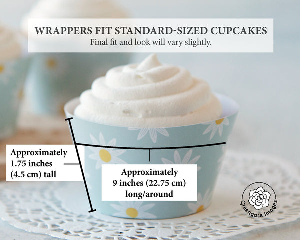 Daisy Cupcake Wrappers - Printable Digital Download by Greengate Images