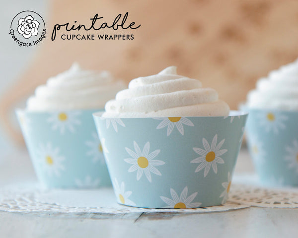 Daisy Cupcake Wrappers - Printable Digital Download by Greengate Images