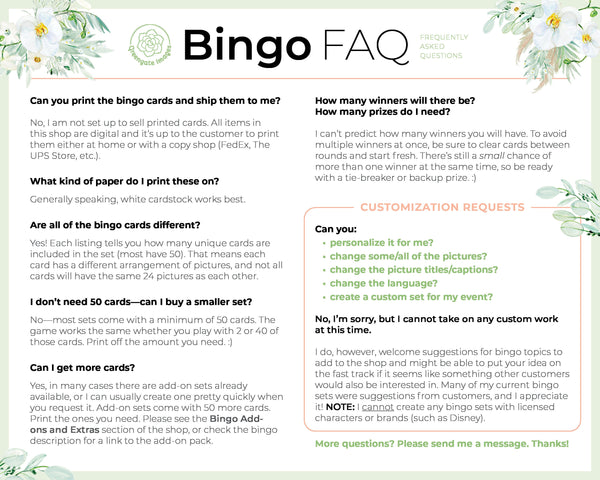 Football Party Bingo - 50 PRINTABLE unique cards. Instant download PDF. Kids, seniors, retirees. Clean adult bingo halftime activity.