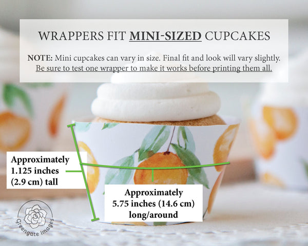 MINI Oranges Cupcake Wrapper - Printable Digital Download by Greengate Images