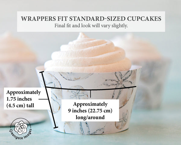 Sand Dollar Cupcake Wrapper - Printable Digital Download by Greengate Images