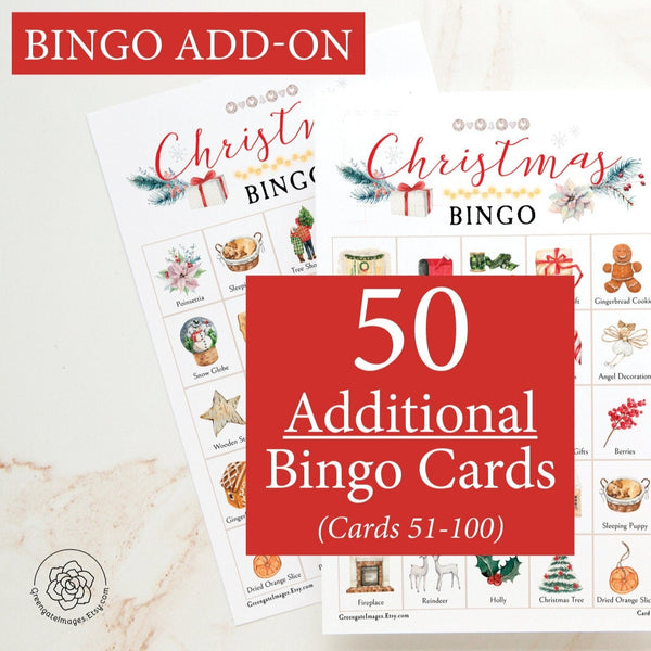 ADD-ON: 50 additional Cozy Christmas bingo cards - Printable Digital Download by Greengate Images