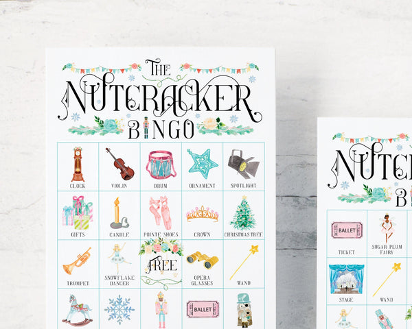 Nutcracker Bingo Cards - Printable Digital Download by Greengate Images
