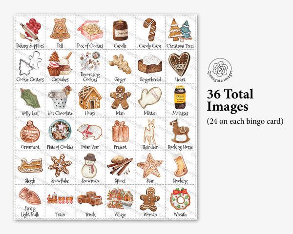 Gingerbread Bingo - Printable Digital Download by Greengate Images