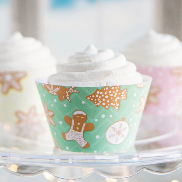 Gingerbread Christmas Cupcake Wrapper Trio - Printable Digital Download by Greengate Images
