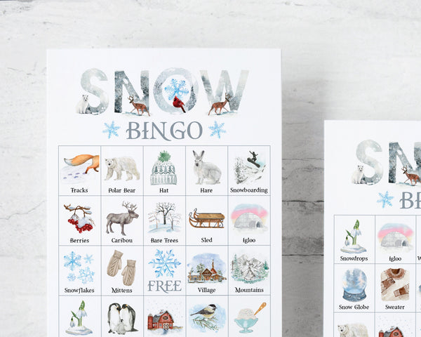 Snow Bingo - Printable Digital Download by Greengate Images