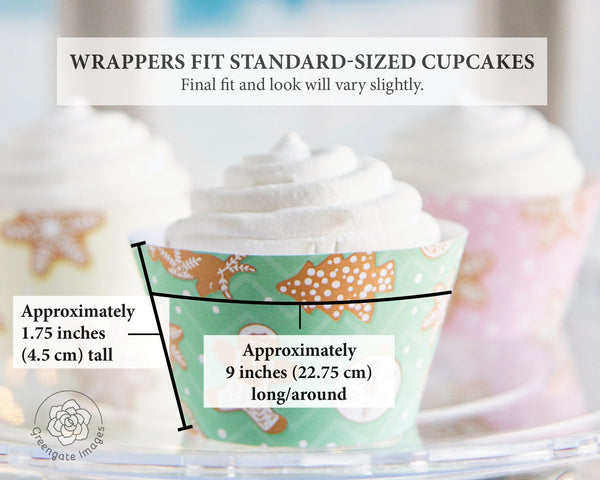 Gingerbread Christmas Cupcake Wrapper Trio - Printable Digital Download by Greengate Images