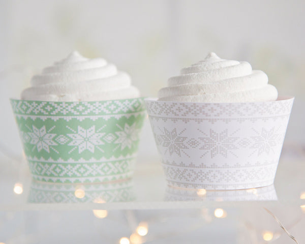 Knit Scandi Cupcake Wrappers - Printable Digital Download by Greengate Images
