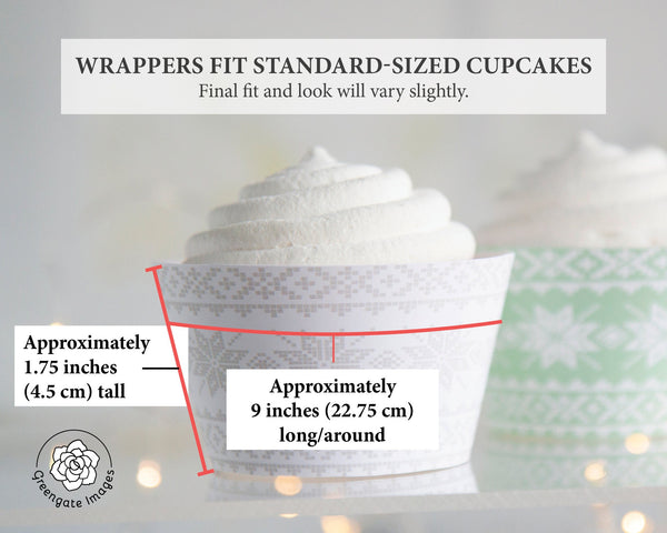 Knit Scandi Cupcake Wrappers - Printable Digital Download by Greengate Images