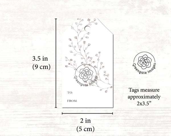 Crystal Silver Christmas Gift Tag Set - Printable Digital Download by Greengate Images