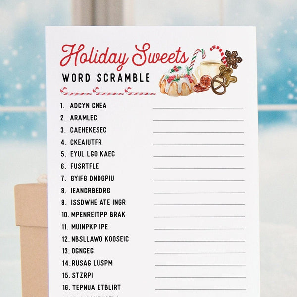 Holiday Sweets Word Scramble - Printable Digital Download by Greengate Images