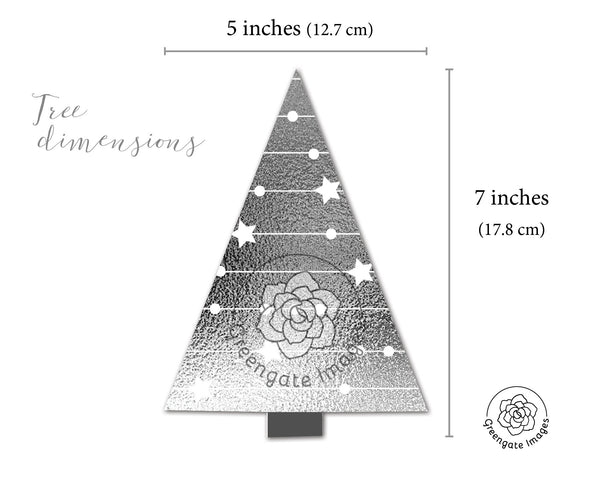Silver Christmas Tree Garland - Printable Digital Download by Greengate Images