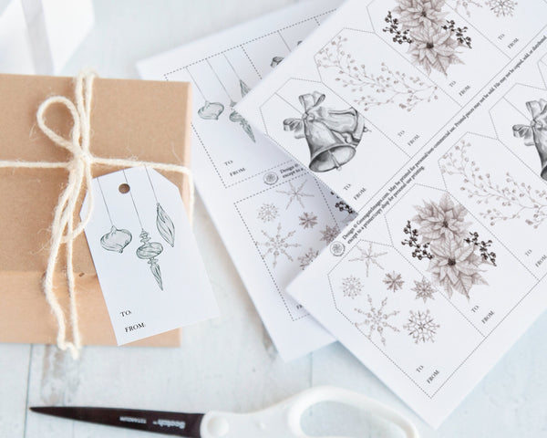 Crystal Silver Christmas Gift Tag Set - Printable Digital Download by Greengate Images