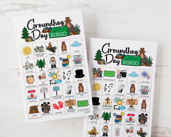 Groundhog Day Bingo - Printable Digital Download by Greengate Images