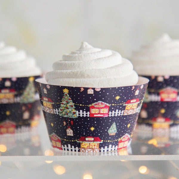 Christmas Market Cupcake Wrappers - Printable Digital Download by Greengate Images