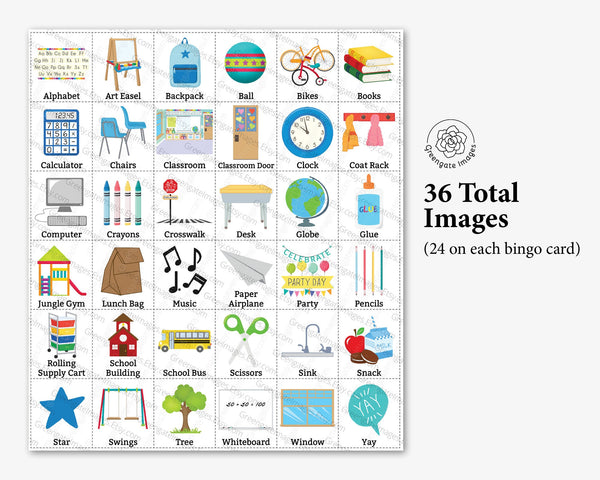 100th Day of School Bingo - Color - Printable Digital Download by Greengate Images