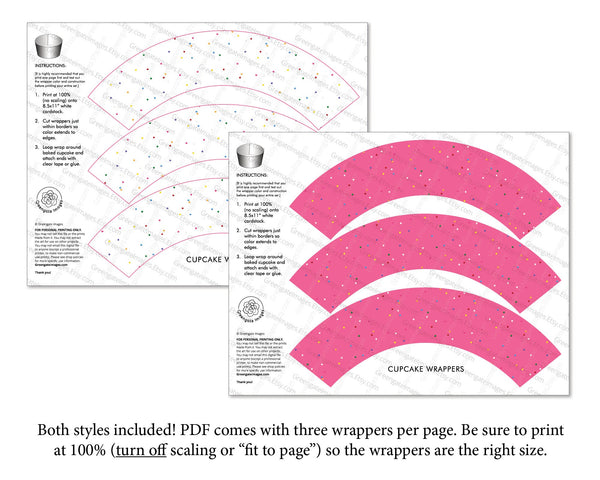 Sprinkles Cupcake Wrappers - Printable Digital Download by Greengate Images