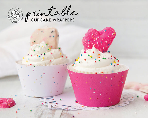 Sprinkles Cupcake Wrappers - Printable Digital Download by Greengate Images