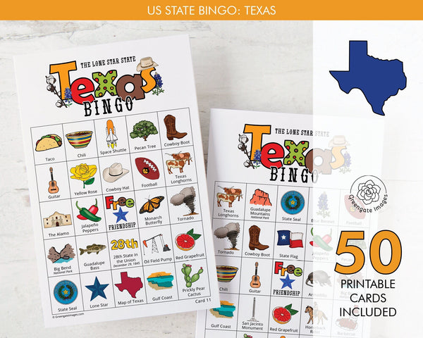 Texas Bingo Cards - Printable Digital Download by Greengate Images
