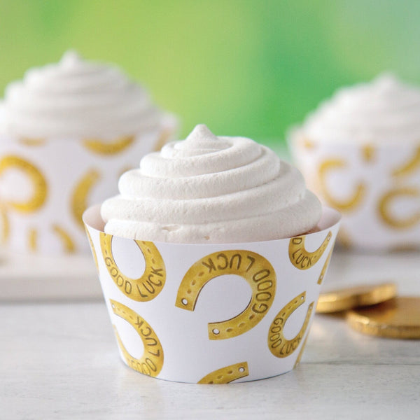 Good Luck Horseshoe Cupcake Wrapper - Printable Digital Download by Greengate Images