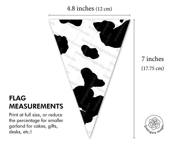Cow Print Bunting - Printable Digital Download by Greengate Images