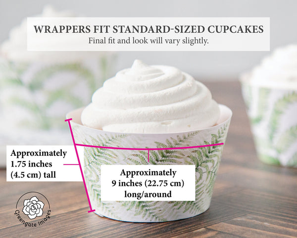 Fern Leaf Cupcake Wrapper Duo - Printable Digital Download by Greengate Images