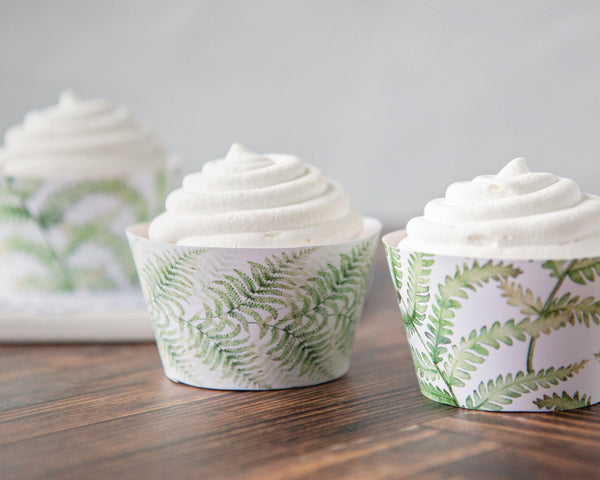 Fern Leaf Cupcake Wrapper Duo - Printable Digital Download by Greengate Images
