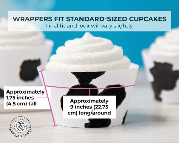 Cow Print Cupcake Wrapper - Printable Digital Download by Greengate Images