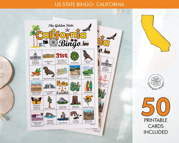 California Bingo - Printable Digital Download by Greengate Images