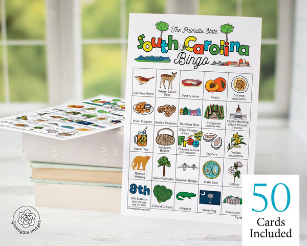 South Carolina Bingo - Printable Digital Download by Greengate Images
