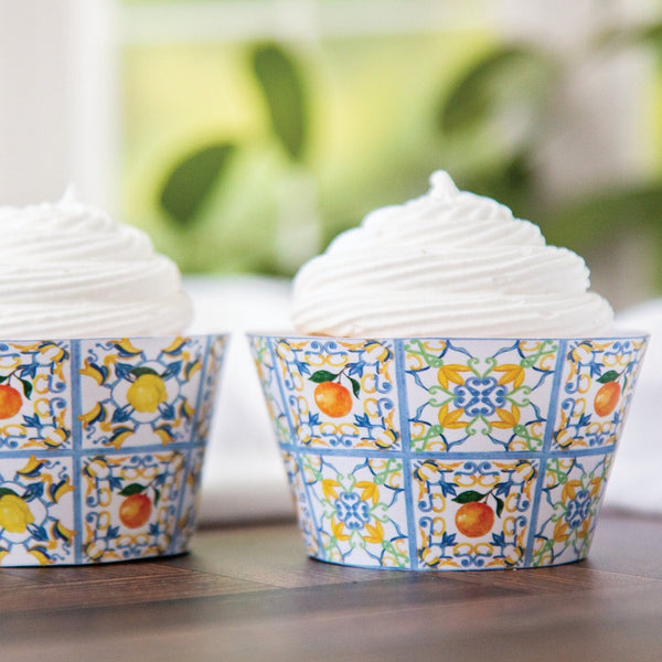 Citrus Fruit Tile Cupcake Wrapper Duo - Printable Digital Download by Greengate Images