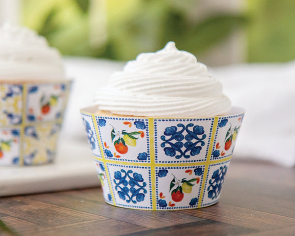 Citrus Fruit Tile Cupcake Wrapper Duo - Printable Digital Download by Greengate Images