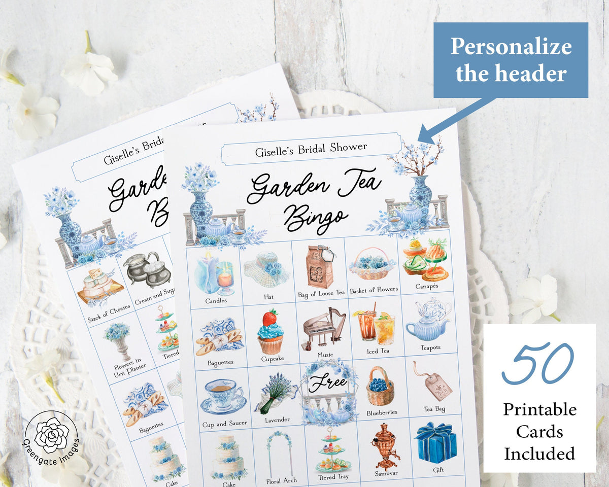 Garden Tea Party Bingo Cards - Personalizable – Greengate Images