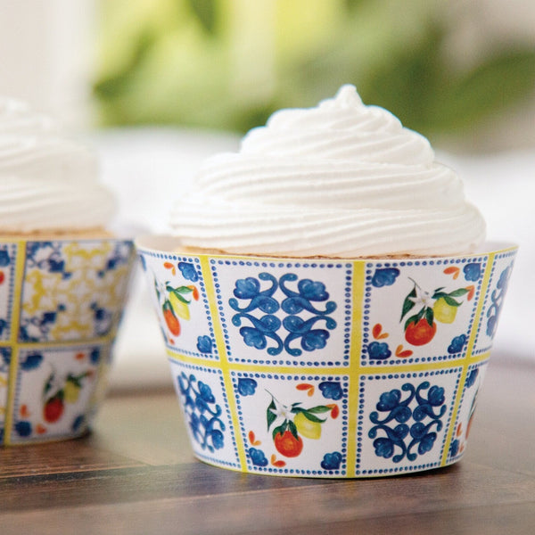Citrus Fruit Tile Cupcake Wrapper Duo - Printable Digital Download by Greengate Images